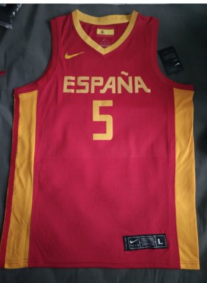 5 R.fernandez Spain FIBA Basketball world cup jersey red